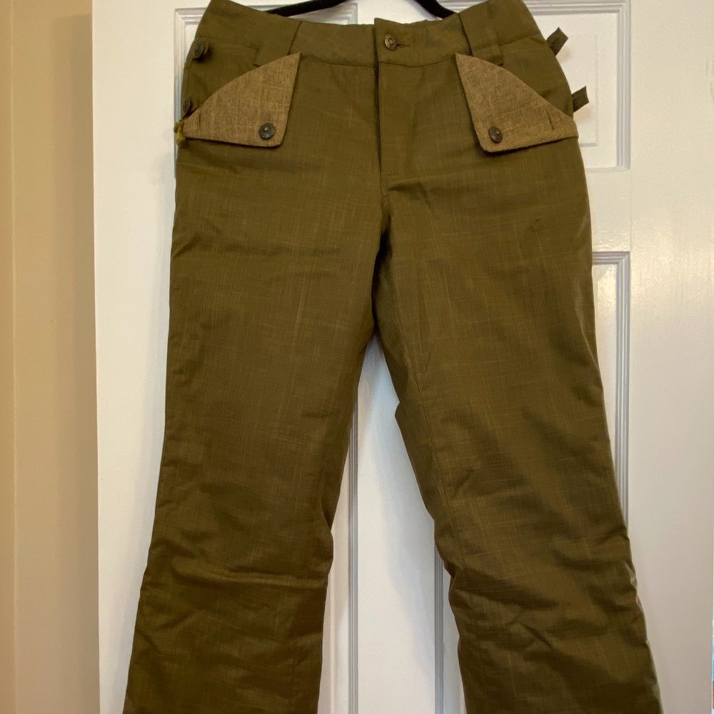 WOMEN'S GREEN MEDIUM ORAGE SNOWBOARDING PANTS